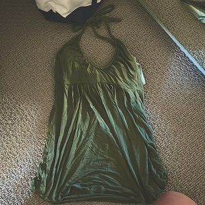 Green built-in bra top